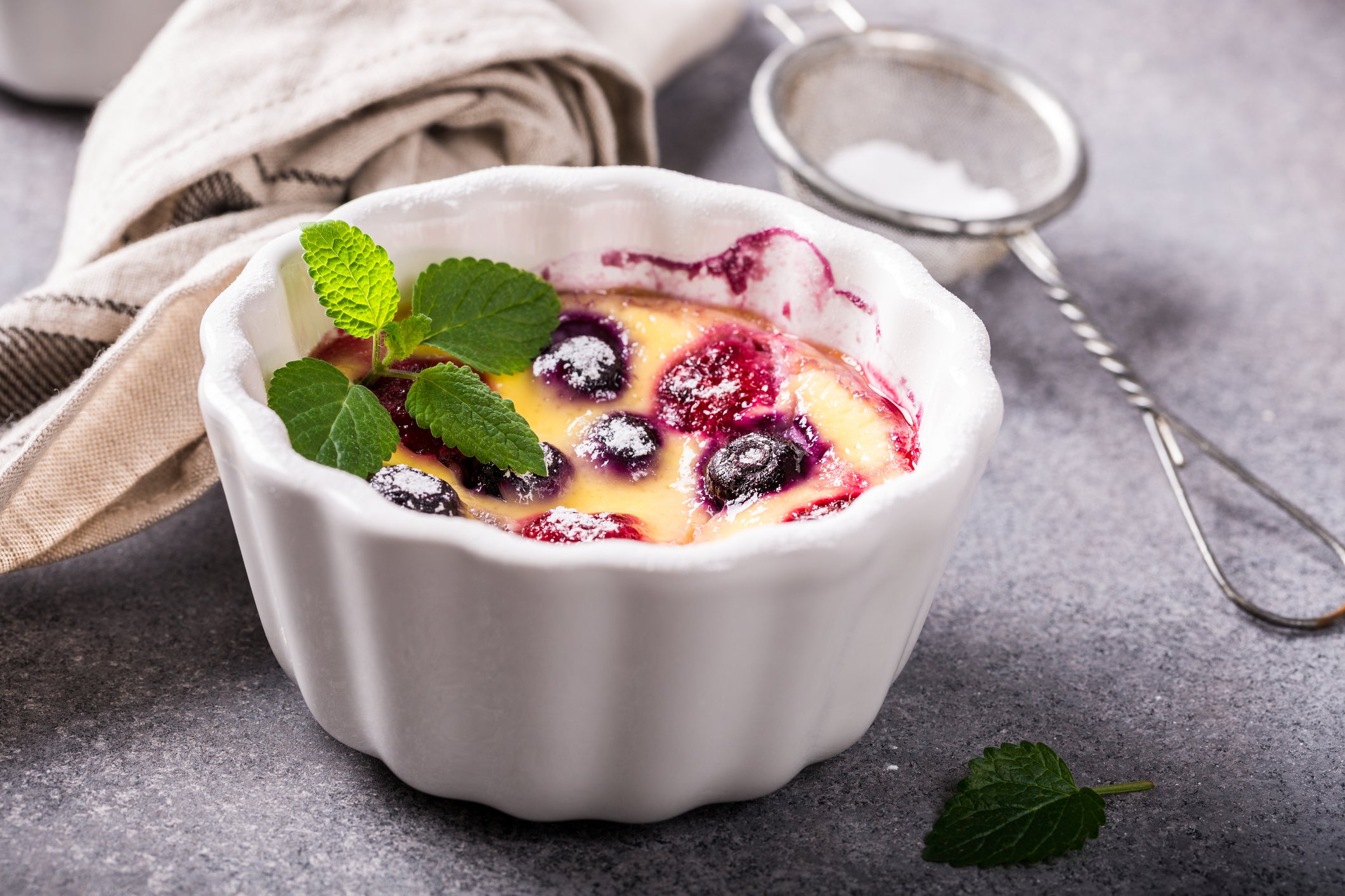 Greek Yogurt Blueberry Custard