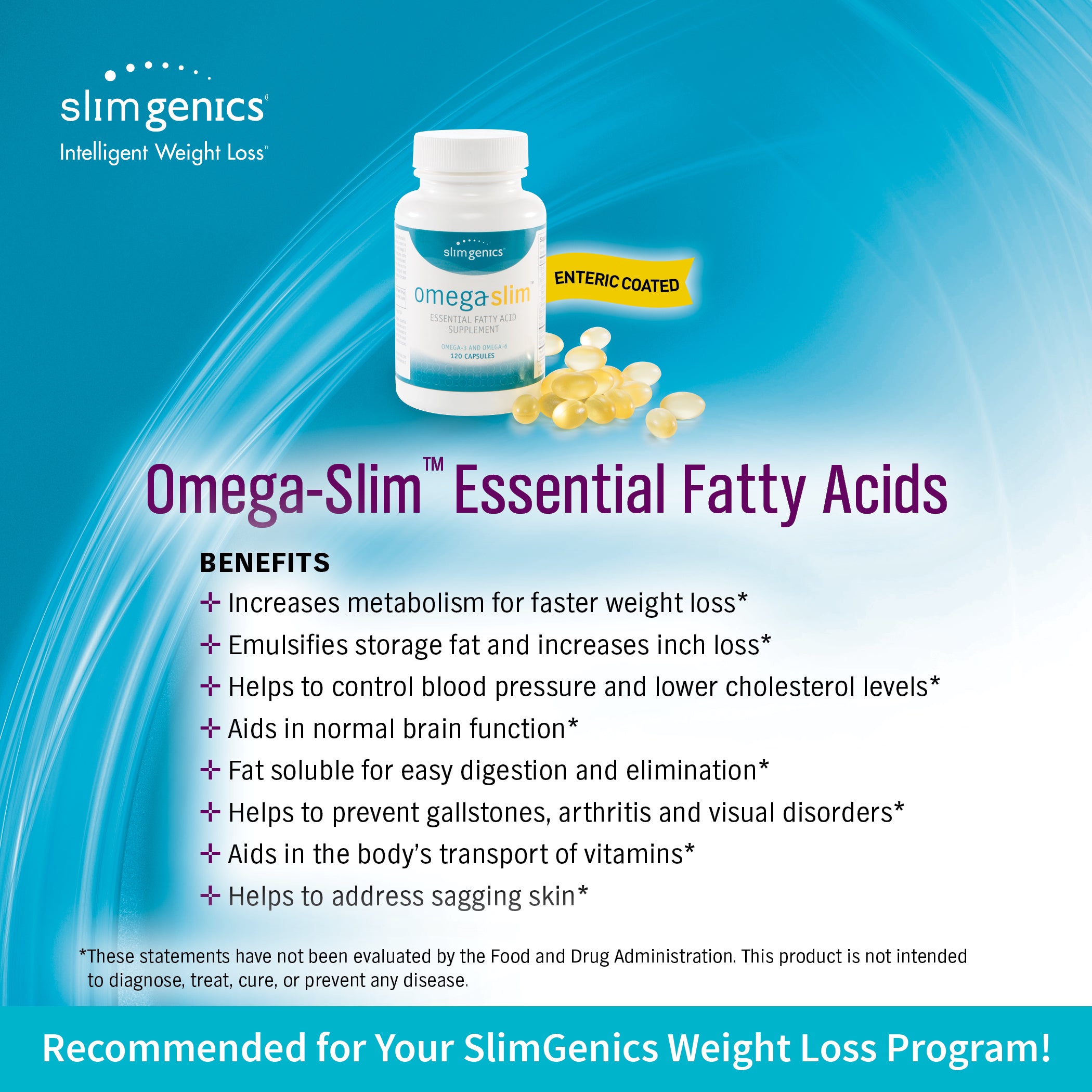 Omega Slim Essential Fatty Acids with GLA 120 count SlimGenics Direct
